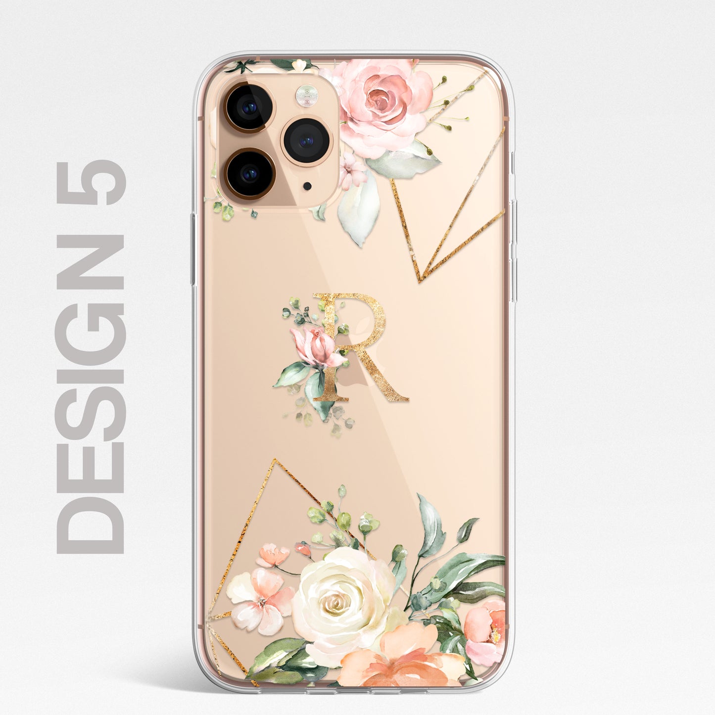 Personalised Floral CLEAR Phone Cover Case Custom For iPhone 13 Pro Max Mini +
