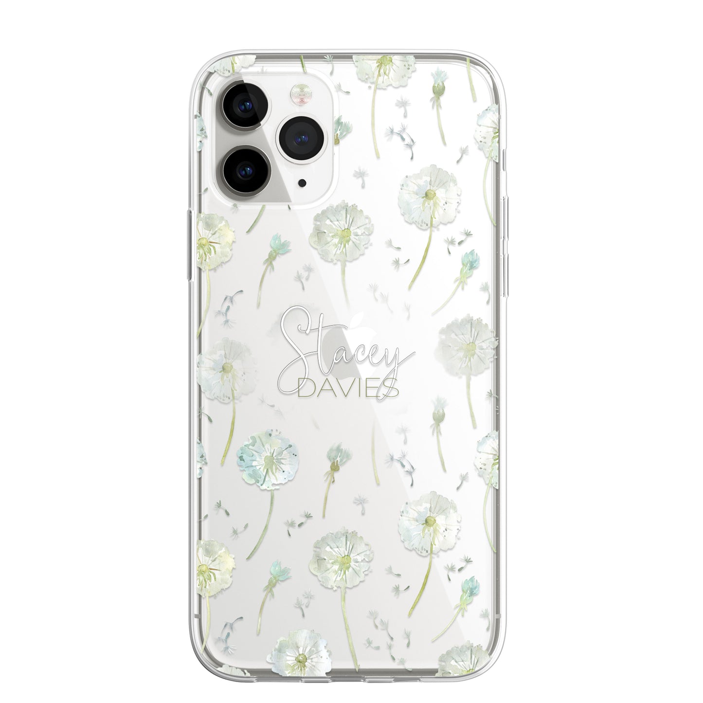 Personalised Floral Dandelion Custom CLEAR Cover Case Flower for iPhone 14 13 12