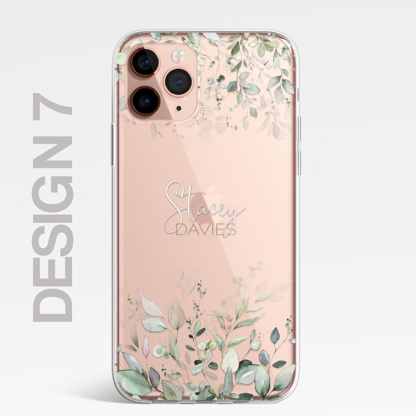 Personalised Floral Botanic Custom CLEAR Cover Case Flower for Samsung S21 S20