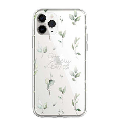 Personalised Floral Botanic Custom CLEAR Cover Case Flower for Samsung S21 S20
