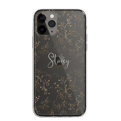 Personalised Floral Botanic Custom CLEAR Cover Case Flower for Samsung S21 S20