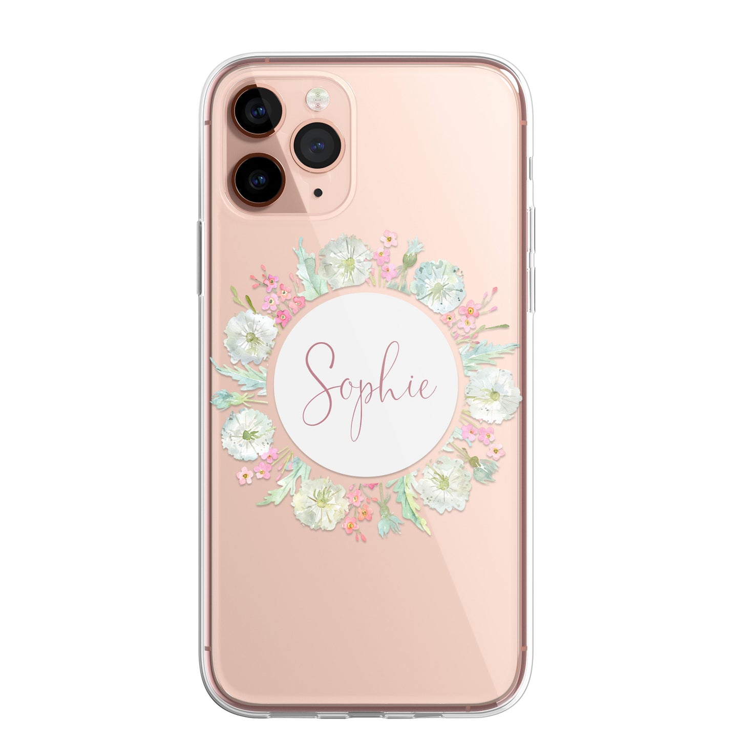Personalised Floral Dandelion Custom CLEAR Cover Case Flower for iPhone 14 13 12